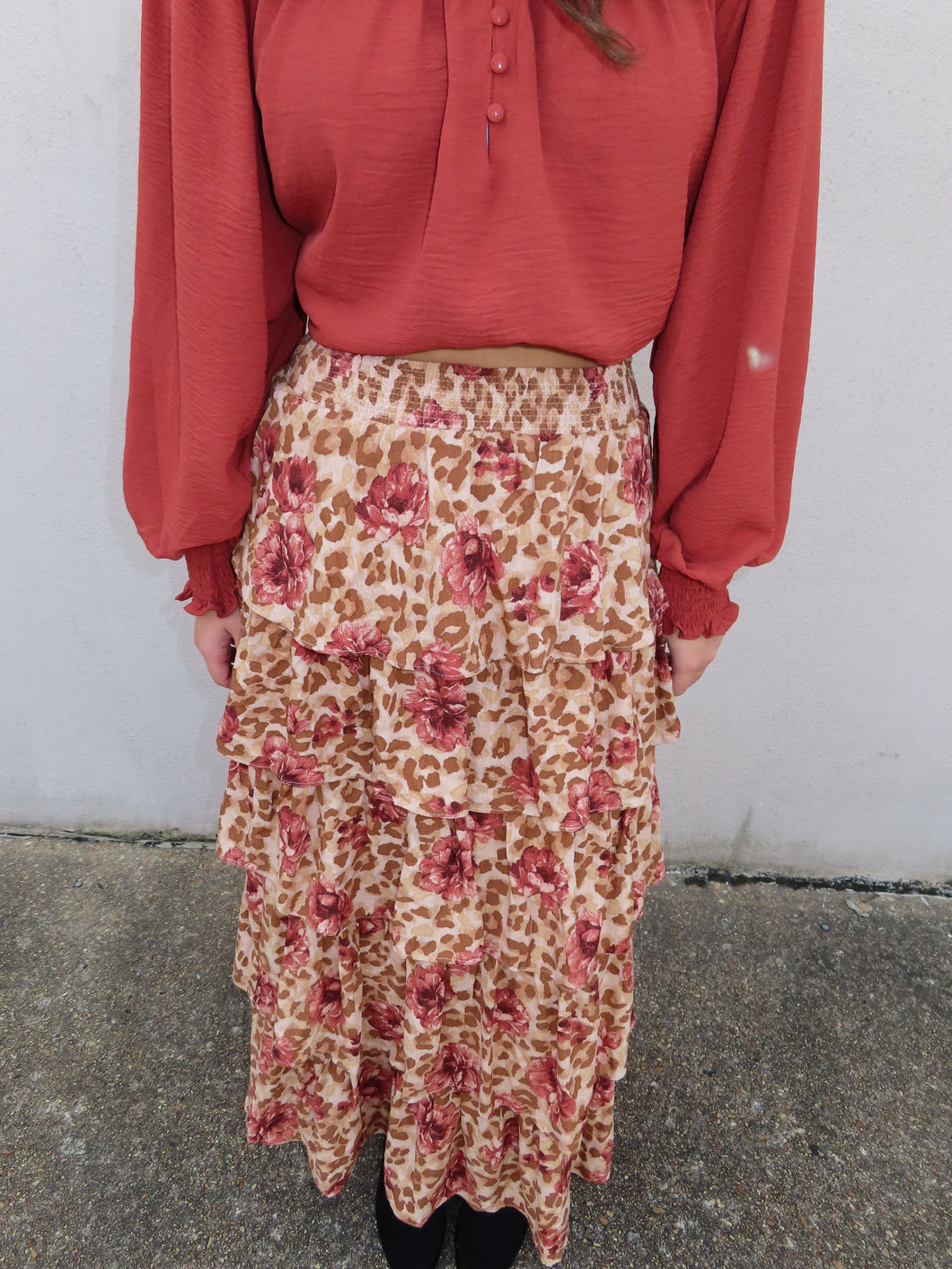 Wild Bloom Tiered Maxi Skirt