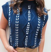 Load image into Gallery viewer, Hotty Toddy Cable Knit Sleevless Sweater
