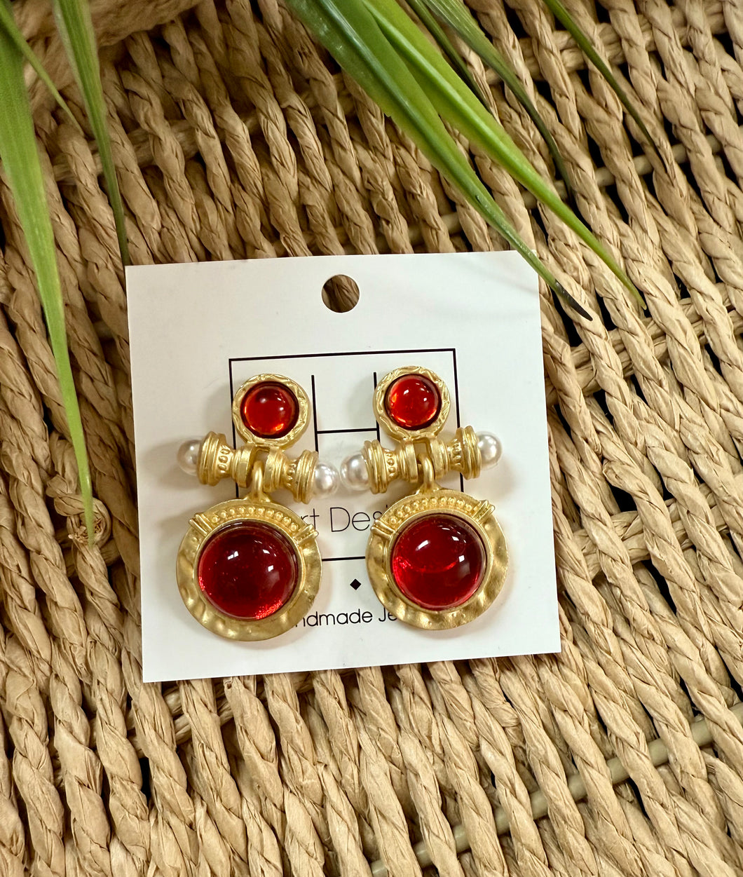 Vintage Red Drop Earring