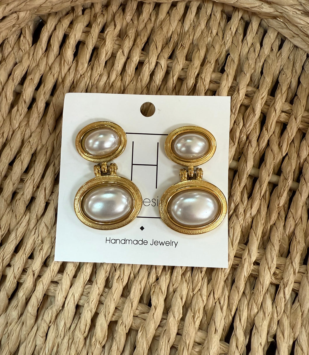 Vintage Gold + Pearl Drop Earring