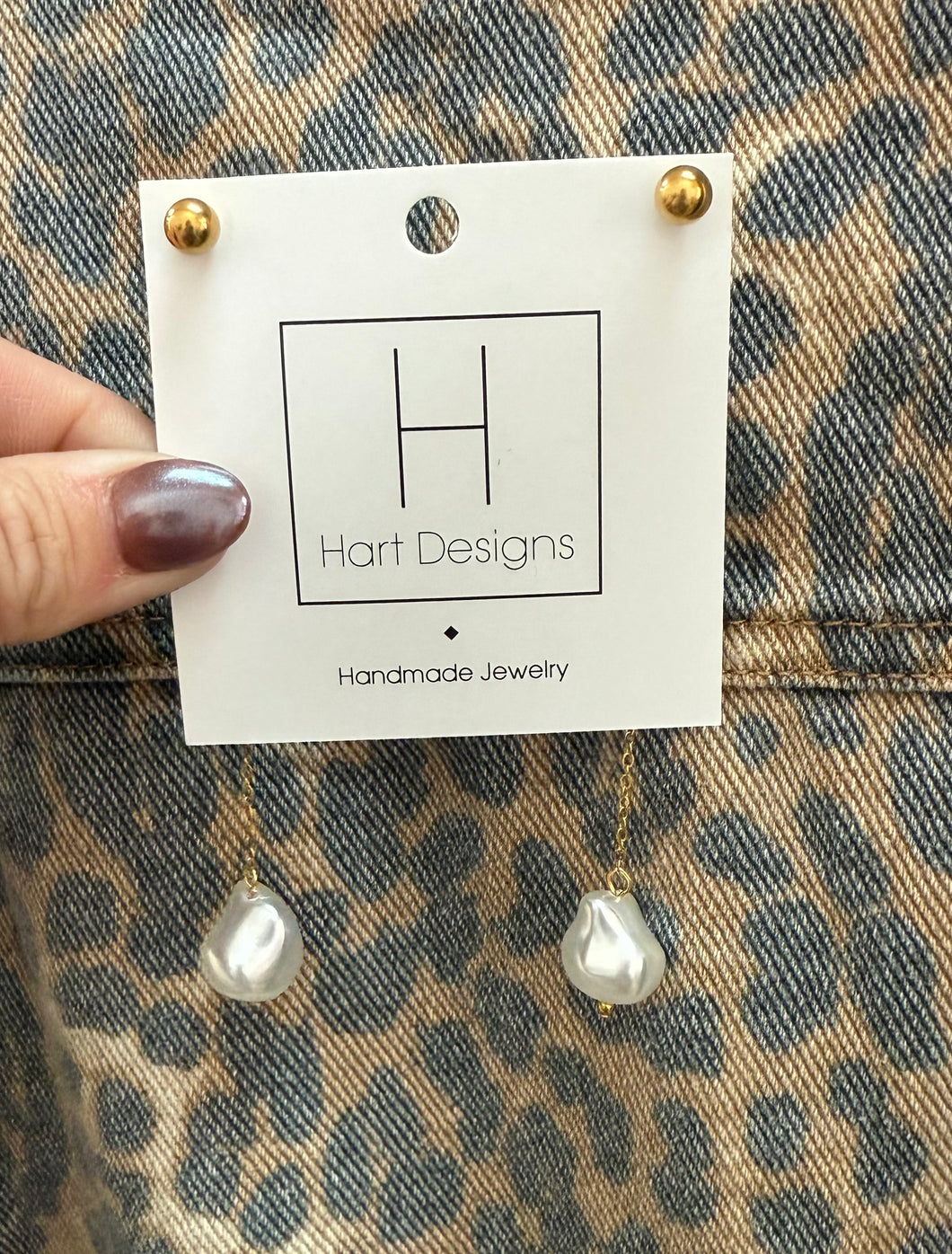 Gold Long Pearl Drop Earring