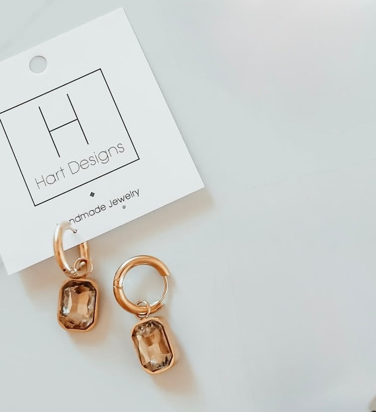 Gold Jewel Hoop Earring