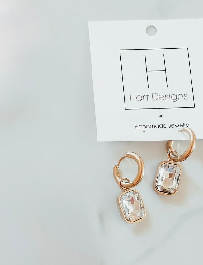 Clear Jewel Hoop Earring