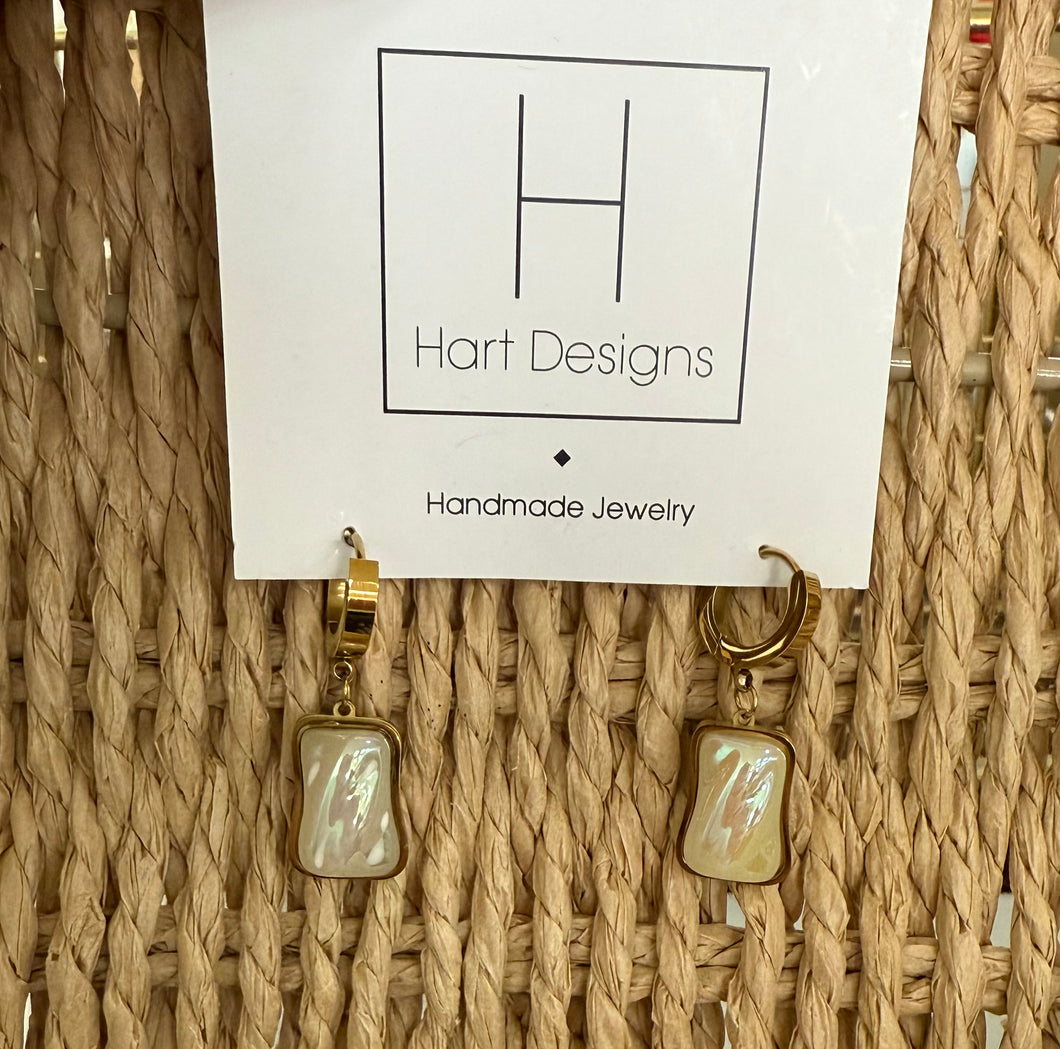 Vintage Pearl Huggie Earrings