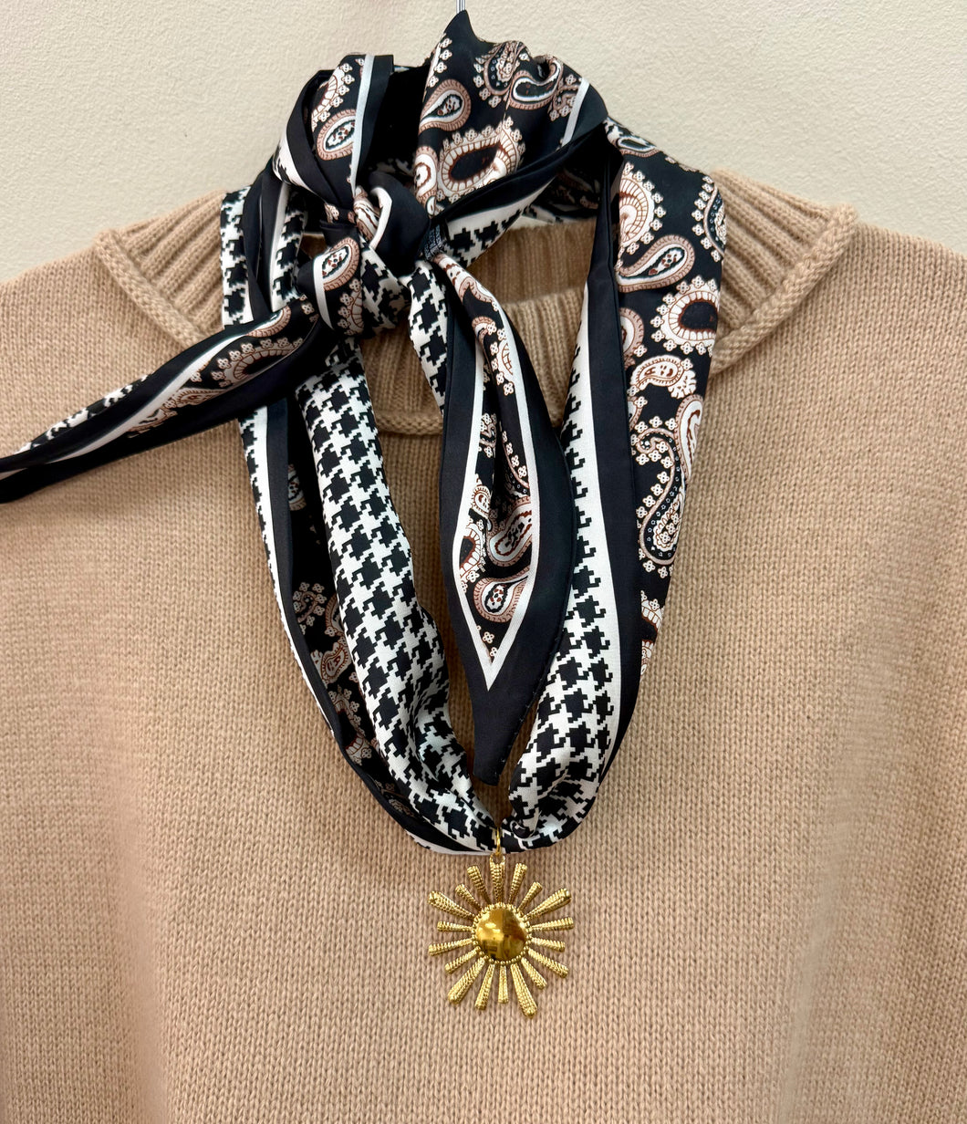 Houndstooth Scarf Necklace