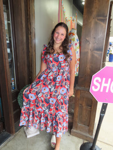 Tropical Blue Bliss Midi Dress