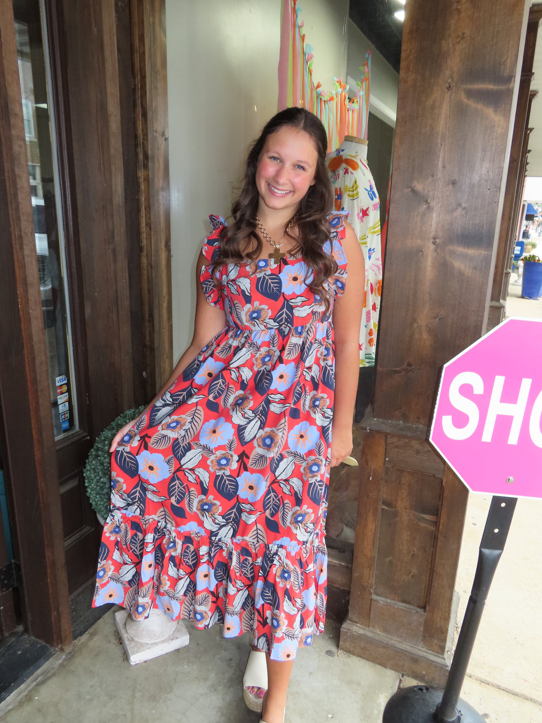 Tropical Blue Bliss Midi Dress