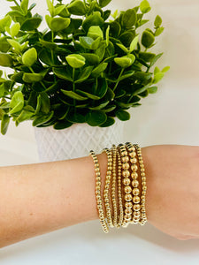 Gold Beaded Stack - 7pc