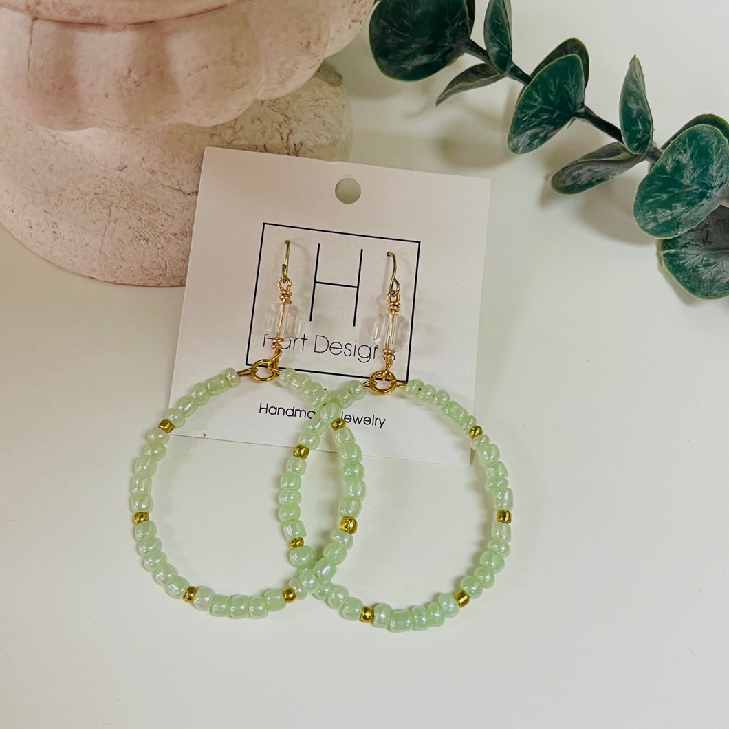 Sage Acrylic Beaded Earring