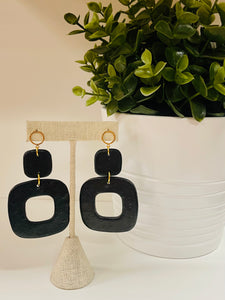 Black Clay Earrings