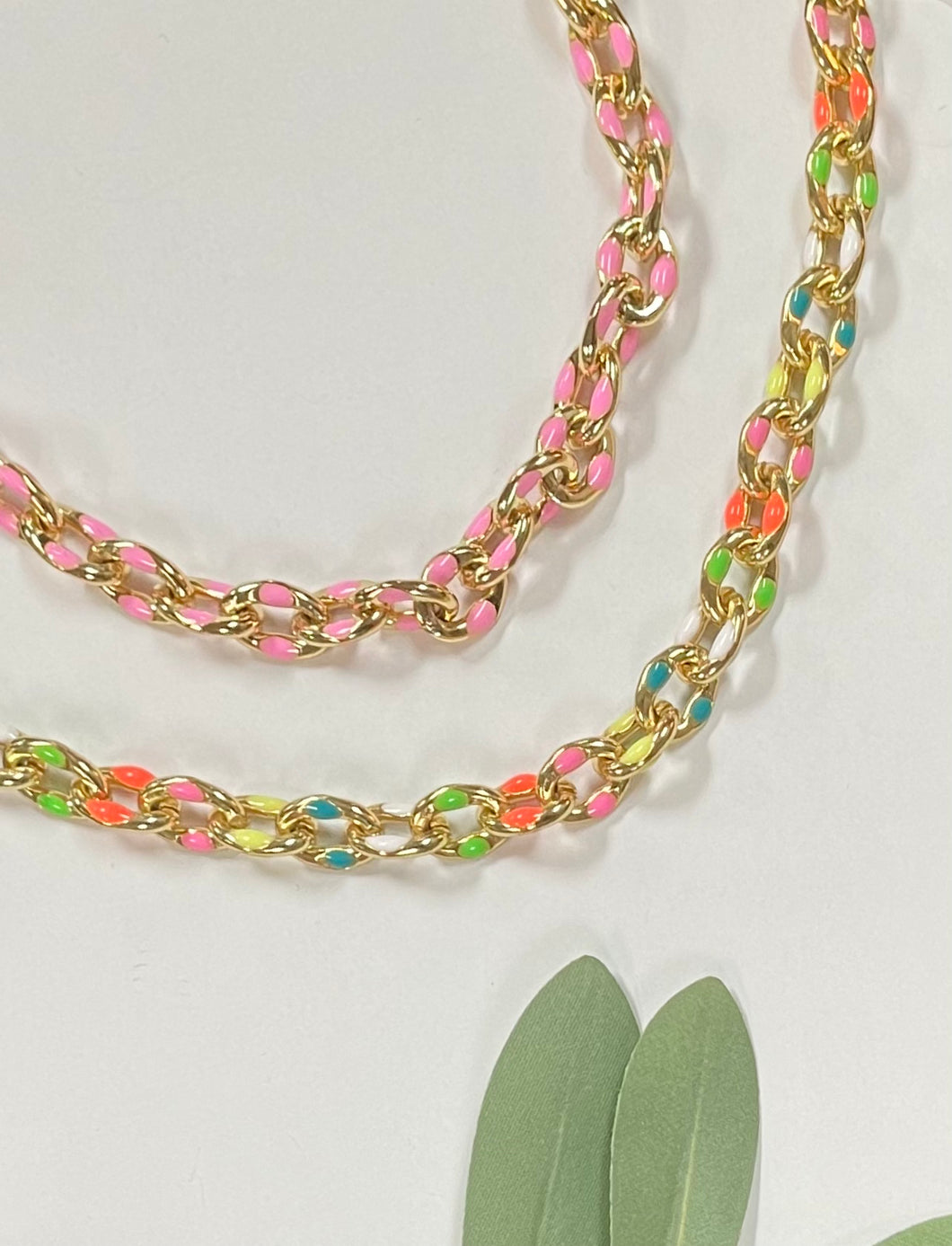 Color Me Link Necklace - Pink