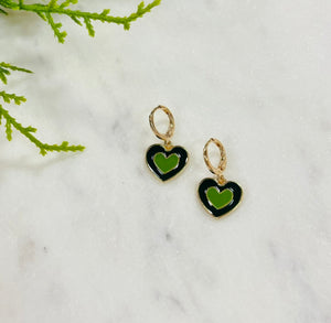 Green Heart Earring