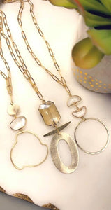 Chain Link + Stone Necklace