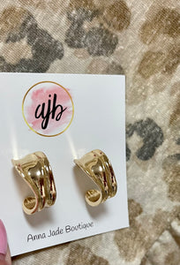 Gold Accented Hoop Earring