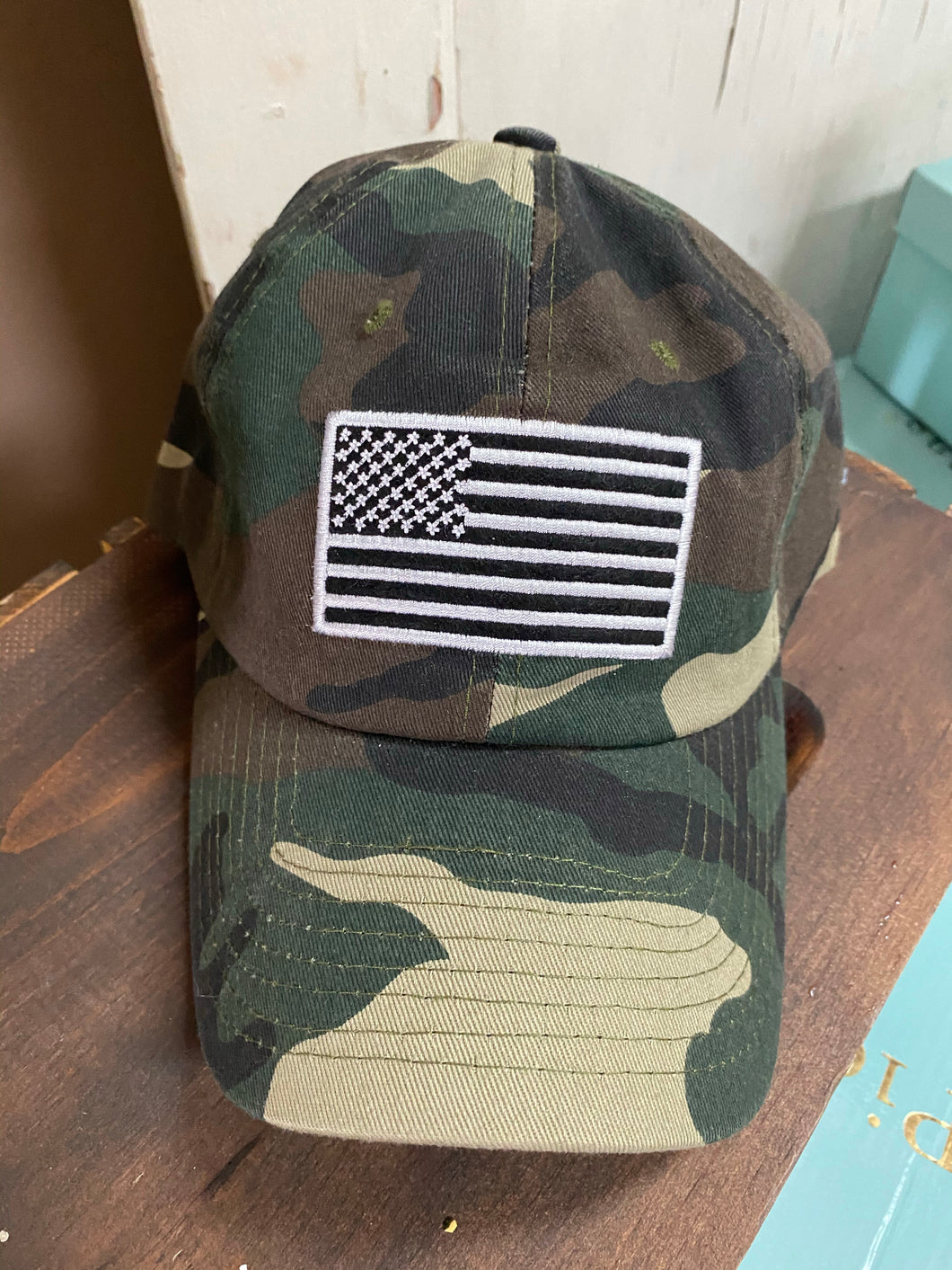 American Flag Hat- Camo