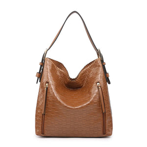 Brown Woven Handbag