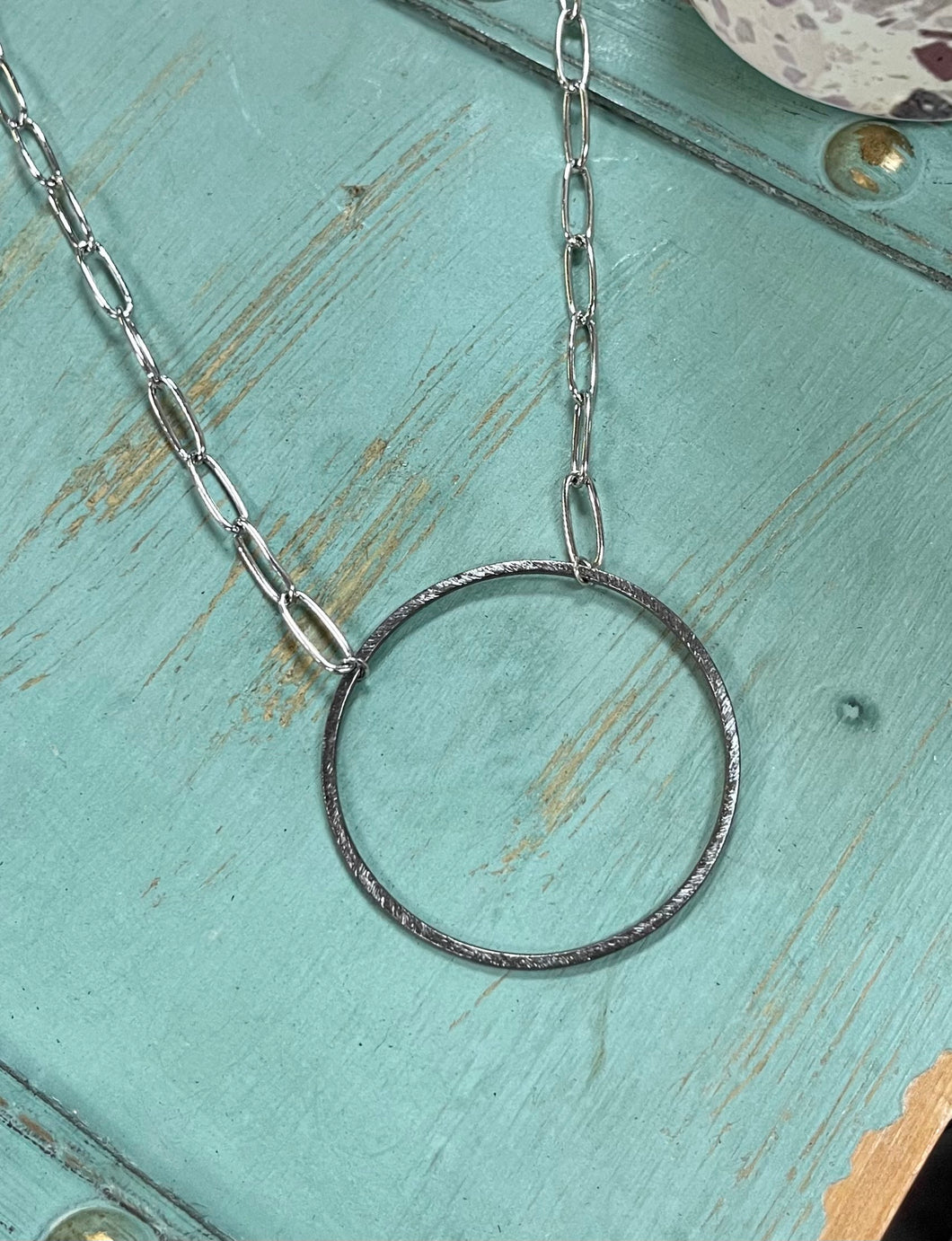 Silver Round Link Necklace