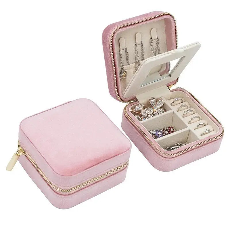 Velvet Jewelry Box - Lt. Pink