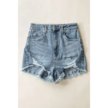 Load image into Gallery viewer, Gotta Do It Distressed Denim Shorts-Light
